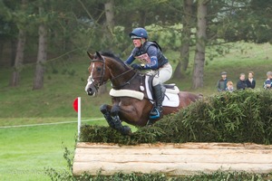 Flora Harris riding BAYANO at the JCB Water Splash in the CCI3* Event at the 2015 Blenheim Palace International Horse Trials