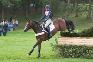 Flora Harris riding BAYANO at the JCB Water Splash in the CCI3* Event at the 2015 Blenheim Palace International Horse Trials