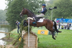 Flora Harris riding BAYANO at the JCB Water Splash in the CCI3* Event at the 2015 Blenheim Palace International Horse Trials