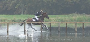 Tom Rowland riding HENNESSY CORMAC at the Outbound Water Crossing in the CCI3* Event at the 2015 Blenheim Palace International Horse Trials