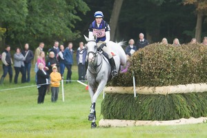 Olivia Wilmot riding ZEBEDEE DE FOJA at the Kent &amp; Masters Brush Corners in the CCI3* Event at the 2015 Blenheim Palace International Horse Trials ../images/eventing/blen-190915/blen15-020.jpg