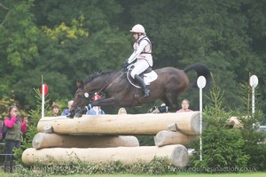 Rose Carnegie riding LANDINE does brilliantly not to come unstuck at the Gatehouse Stick Pile in the CCI3* Event at the 2015 Blenheim Palace International Horse Trials