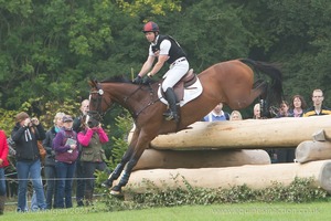 Kevin McNab riding DUSTMAN at the Gatehouse Stick Pile in the CCI3* Event at the 2015 Blenheim Palace International Horse Trials
