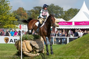 Kitty King riding CEYLOR L A N at the Ariat Dew Pond in the CCI3* Event at the 2015 Blenheim Palace International Horse Trials