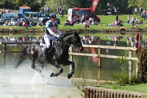 Andrew Hoy riding CHEEKY CALIMBO at the Anniversary Steps in the CCI3* Event at the 2015 Blenheim Palace International Horse Trials