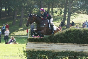 Helen Waterhouse riding MASTER DOUGLAS at the JCB Water Splash in the CCI3* Event at the 2015 Blenheim Palace International Horse Trials