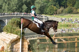 Clark Montgomery riding LOUGHAN GLEN at the JCB Water Splash in the CCI3* Event at the 2015 Blenheim Palace International Horse Trials