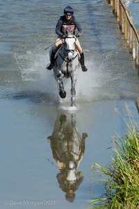 Piggy French riding SEAPATRICK DARK CRUISE at the Outbound Water Crossing in the CCI3* Event at the 2015 Blenheim Palace International Horse Trials