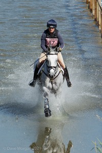 Piggy French riding SEAPATRICK DARK CRUISE at the Outbound Water Crossing in the CCI3* Event at the 2015 Blenheim Palace International Horse Trials