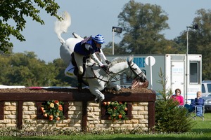 Olivia Wilmot riding COOL DANCER coming to grief at the Cotswold Life Stone Tables in the CCI3* Event at the 2015 Blenheim Palace International Horse Trials