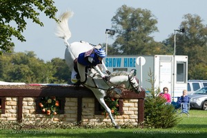 Olivia Wilmot riding COOL DANCER coming to grief at the Cotswold Life Stone Tables in the CCI3* Event at the 2015 Blenheim Palace International Horse Trials