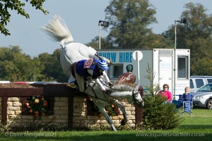 Olivia Wilmot riding COOL DANCER coming to grief at the Cotswold Life Stone Tables in the CCI3* Event at the 2015 Blenheim Palace International Horse Trials