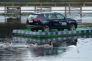 Swans hold a Ssang Yong 4x4 to ransom at Blenheim Palace International Horse Trials 2017