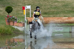 Paul Sims riding PEBBLY WIZARD at the Hunter Field Water Complex (18A/B) - Gatcombe Festival of Eventing 2015
