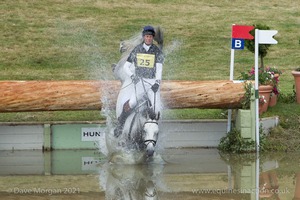 William Fox-Pitt riding DYNASTY comes to grief at the Hunter Field Water Complex (18A/B) - Gatcombe Festival of Eventing 2015