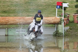 William Fox-Pitt riding DYNASTY comes to grief at the Hunter Field Water Complex (18A/B) - Gatcombe Festival of Eventing 2015