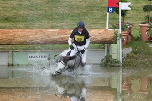 William Fox-Pitt riding DYNASTY comes to grief at the Hunter Field Water Complex (18A/B) - Gatcombe Festival of Eventing 2015