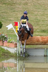 Sara Squires riding CLARA M at the Hunter Field Water Complex (18A/B) - Gatcombe Festival of Eventing 2015