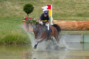 Sara Squires riding CLARA M at the Hunter Field Water Complex (18A/B) - Gatcombe Festival of Eventing 2015