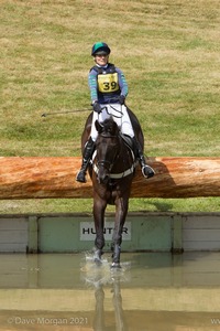Polly Stockton riding STANHOPES MR MACOY at the Hunter Field Water Complex (18A/B) - Gatcombe Festival of Eventing 2015