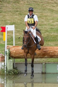 Andrew Nicholson riding MGH GRAFTON STREET at the Hunter Field Water Complex (18A/B) - Gatcombe Festival of Eventing 2015