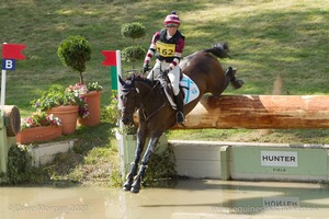 Sam Penn riding PUSIDEN at the Hunter Field Water Complex (22A/B) - Gatcombe Festival of Eventing 2015