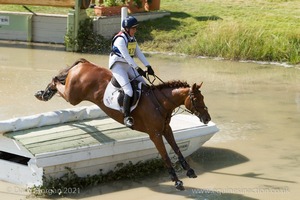 Kristina Cook riding BILLY THE RED at the Hunter Field Water Complex (22A/B) - Gatcombe Festival of Eventing 2015