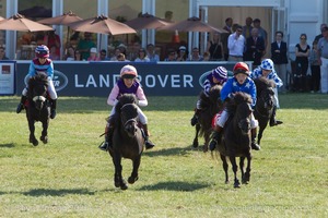 The finish of the Shetland Pony Grand National - Gatcombe Festival of Eventing 2015