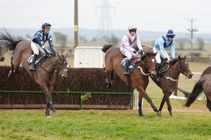 Heythrop Hunt Point to Point Races at Cocklebarrow 2014. 1st race: BA Hull Restricted Race.