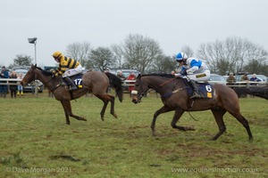Royal Riviera and Connies Cross after the 2nd last in the Lord Ashton of Hyde's Cup Men's Open