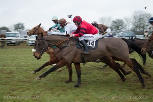 Temple Fortune, Elanamie Citizen and Young QC (closest) in the Carter Jonas Open Maiden Race