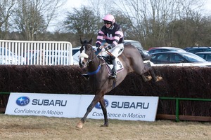 Maximus Meridius & Sam Drinkwater clear the last to win. 1st Race: The Tom Lacey Maiden Race.