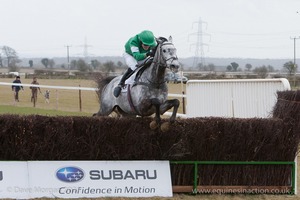 Otto the Great clears the last. 3rd Race: The National Hunt Trainers Mens Open Race.