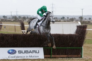 Otto the Great clears the last. 3rd Race: The National Hunt Trainers Mens Open Race.